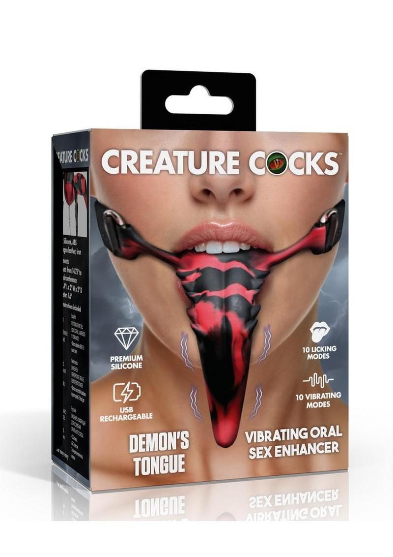 Creature Cocks Demon’s Tongue Vibrating Silicone Oral Enhancer with Harness