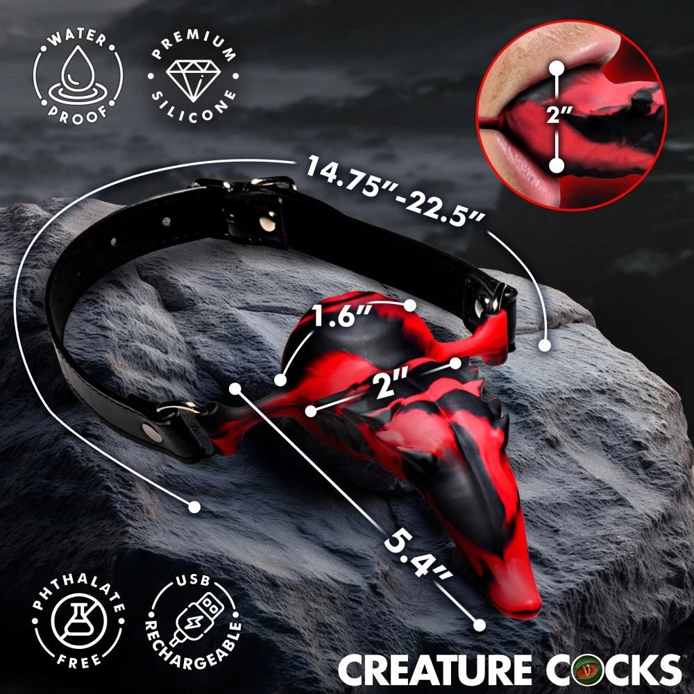 Creature Cocks Demon’s Tongue Vibrating Silicone Oral Enhancer with Harness