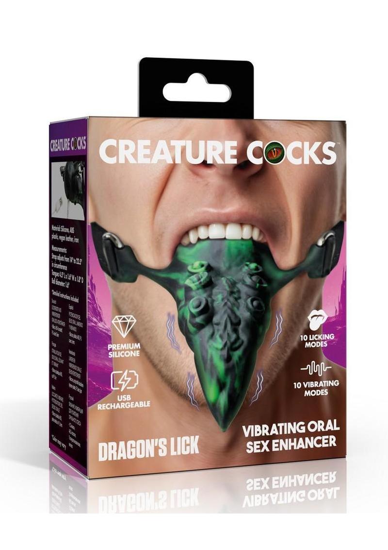 Creature Cocks Dragon’s Lick Vibrating Silicone Oral Enhancer with Harness
