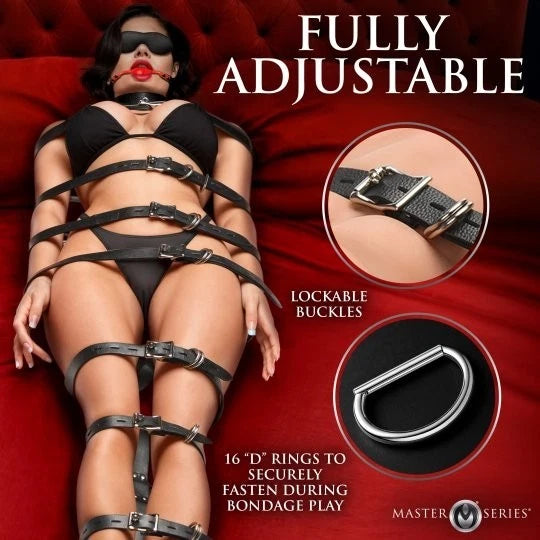 Master Series Backbone Full Body Harness – Adjustable Vegan Leather Harness