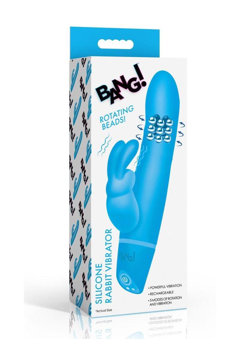 Bang! Rotating Beads Silicone Rabbit Vibrator – Dual Motor Gyrating Shaft