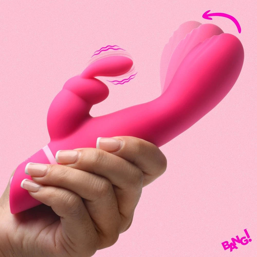 Bang! Come Hither Silicone Rabbit Vibrator – Rotating Beads & Dual Motor