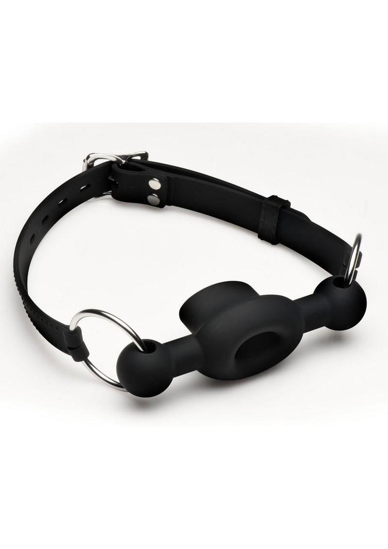 Master Series Forced Silicone Feeding Gag – Tapered Ring Gag with Adjustable Strap