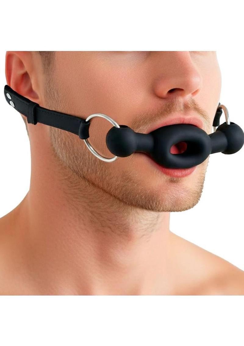 Master Series Forced Silicone Feeding Gag – Tapered Ring Gag with Adjustable Strap