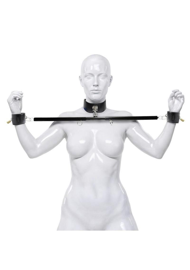Master Series Dominion Bar Spreader Bar with Collar & Wrist Restraints