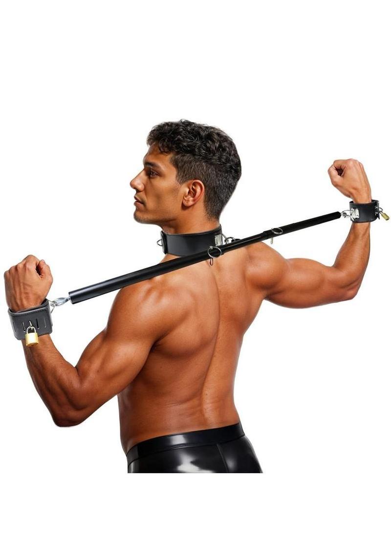 Master Series Dominion Bar Spreader Bar with Collar & Wrist Restraints