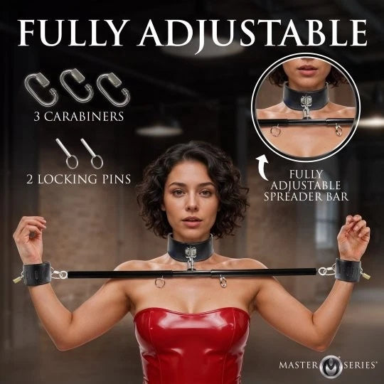 Master Series Dominion Bar Spreader Bar with Collar & Wrist Restraints