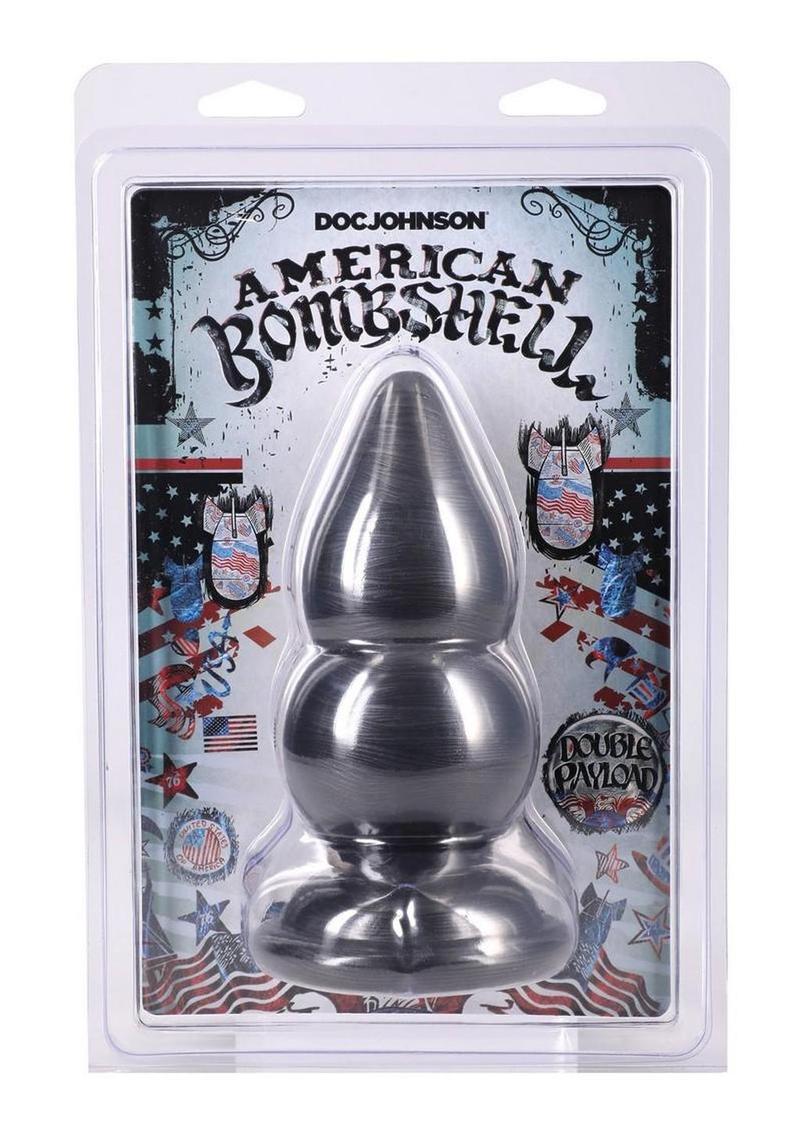 American Bombshell Double Payload Anal Plug – Rippled Silicone Plug 5.5in