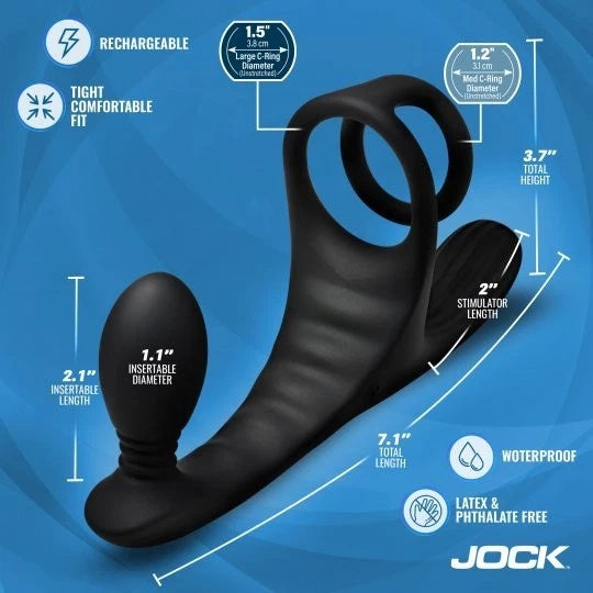 Jock Triple Rush Vibrating C-Ring Plug