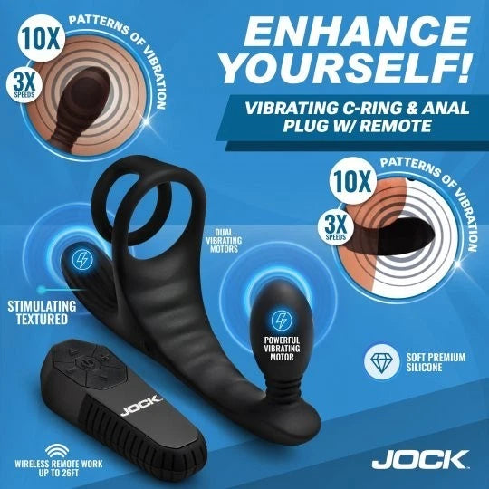 Jock Triple Rush Vibrating C-Ring Plug