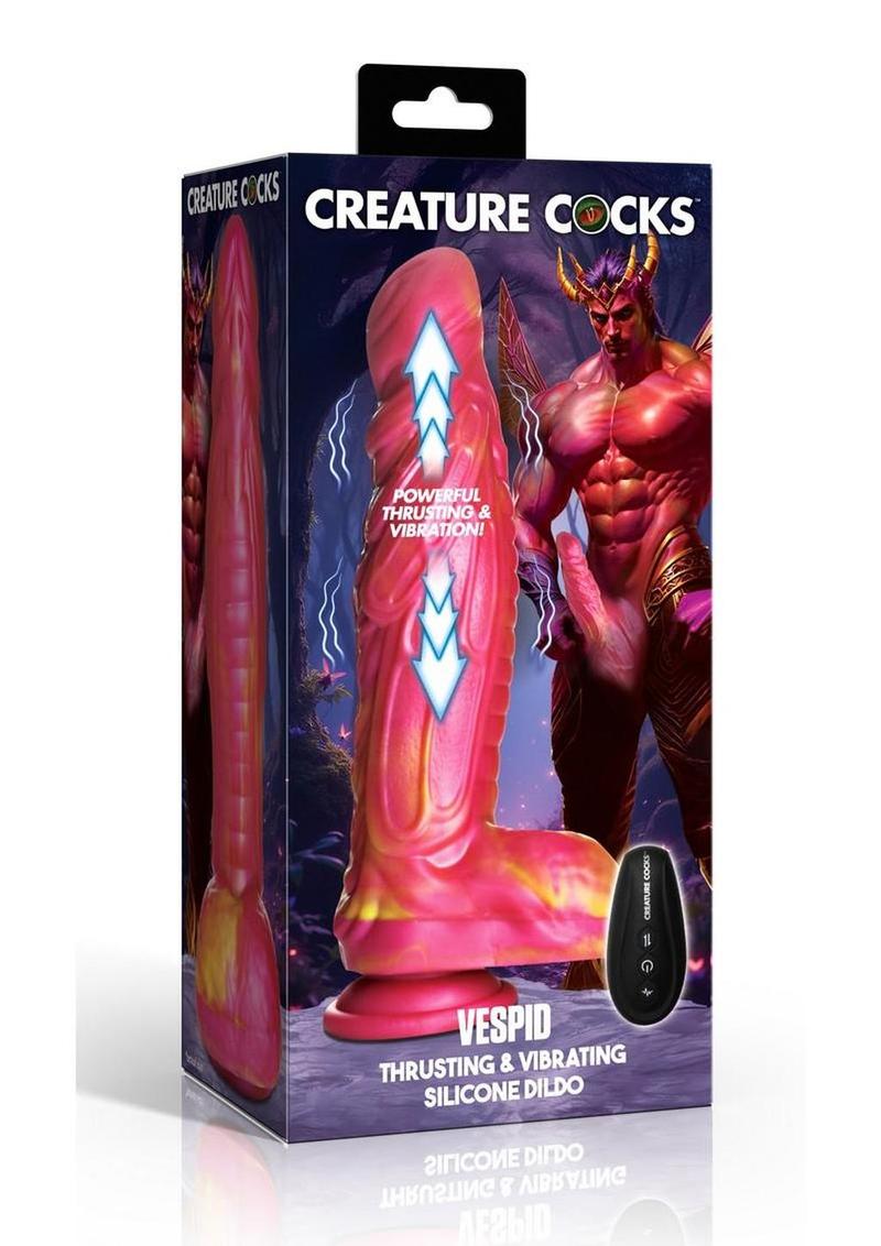 Creature Cocks Vespid Thrusting & Vibrating Silicone Dildo with Remote