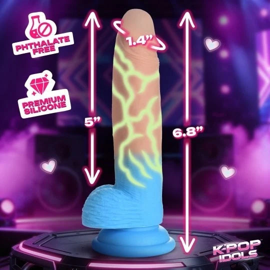 K Pop Rion Glow-in-the-Dark Silicone Dildo