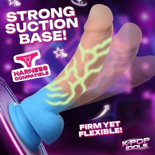 K Pop Rion Glow-in-the-Dark Silicone Dildo