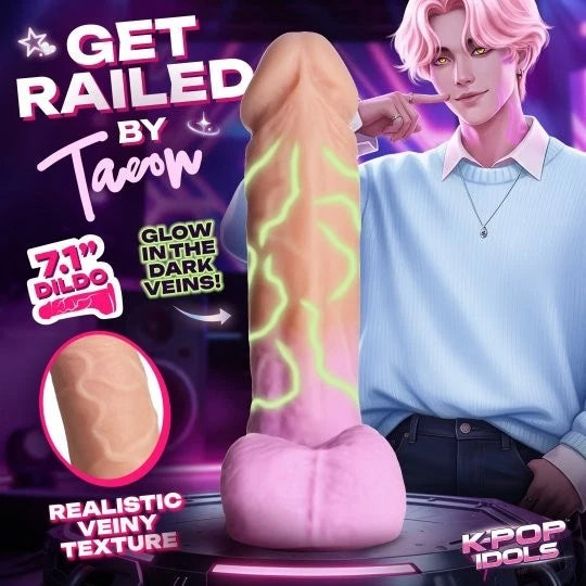 K Pop Taeon Glow-in-the-Dark Silicone Dildo