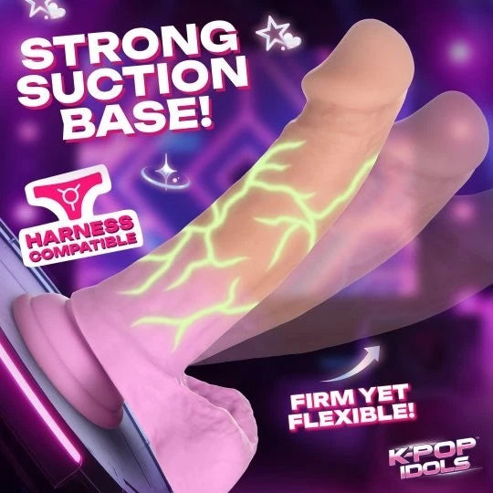 K Pop Taeon Glow-in-the-Dark Silicone Dildo
