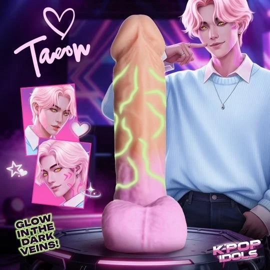 K Pop Taeon Glow-in-the-Dark Silicone Dildo