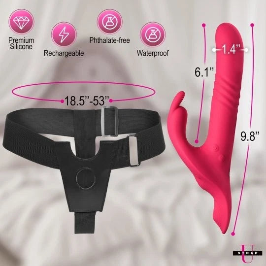 Strap U Thrusting Rabbit Strap-On Harness