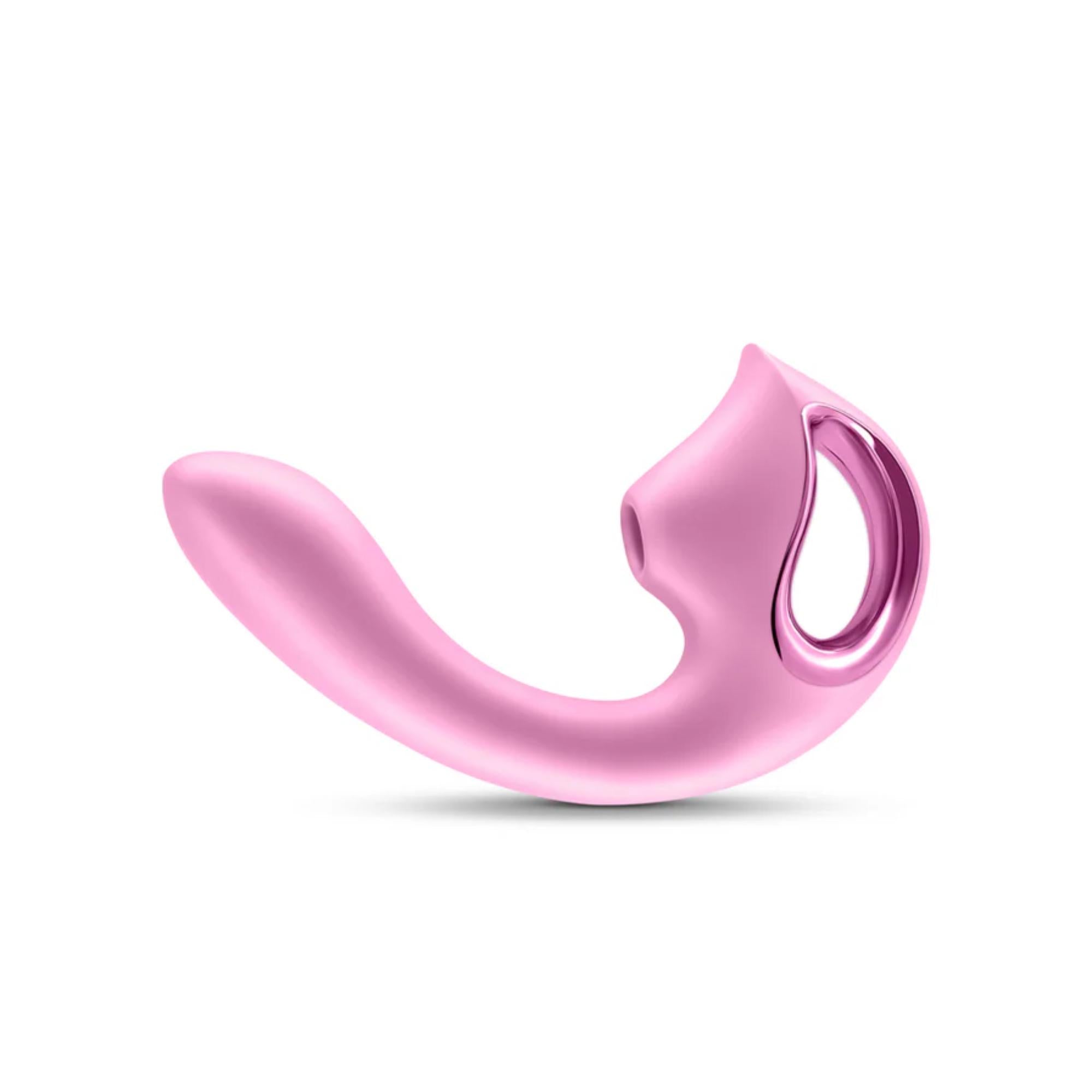 Seduction Kaia Rechargeable Silicone Dual Vibrator with Air Pulse Clitoral Stimulator