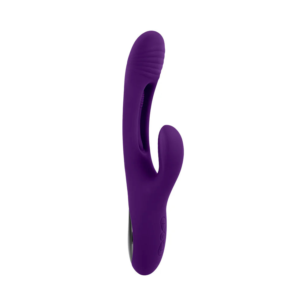 Playboy The Thrill Rechargeable Silicone Dual Stim Vibrator with Flapper