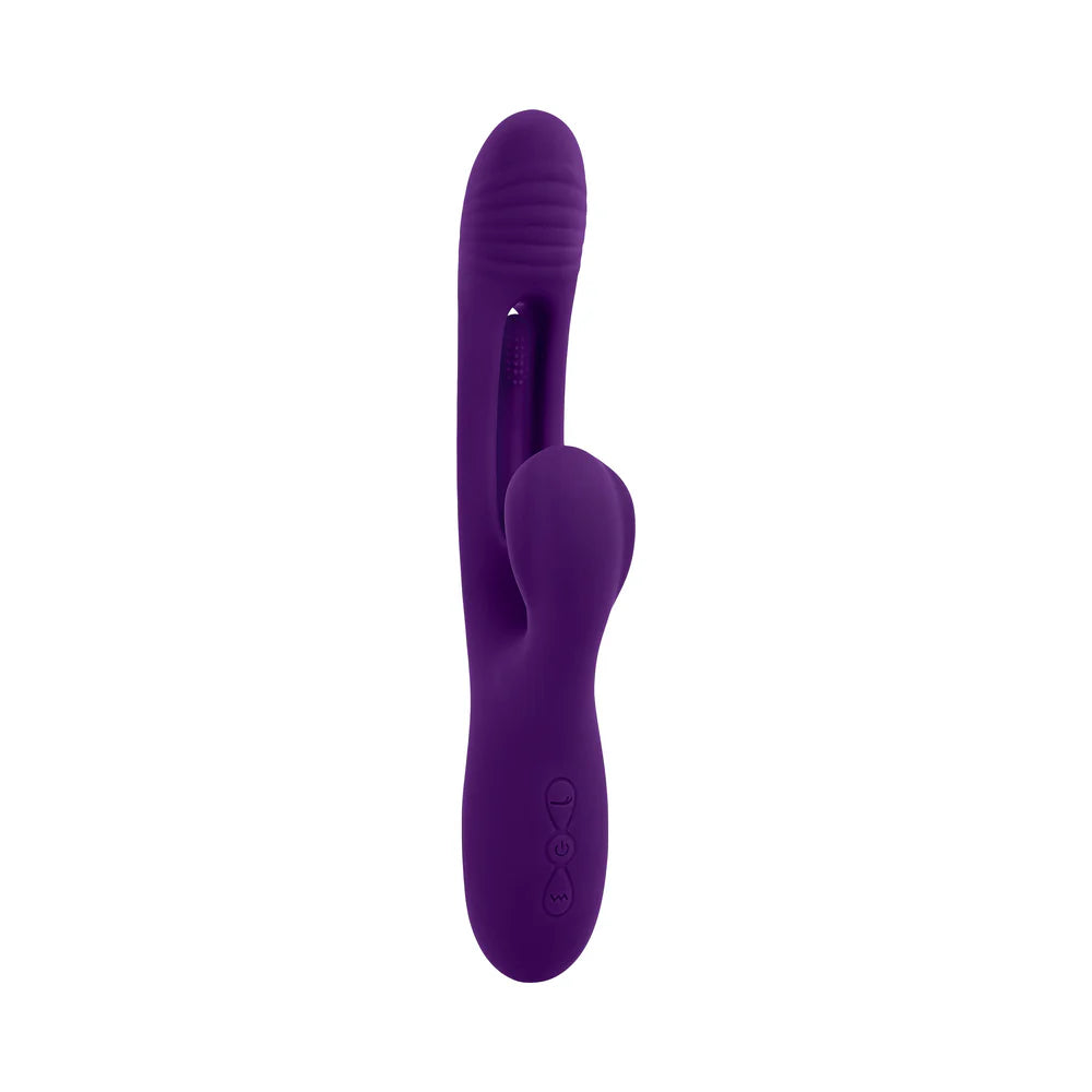 Playboy The Thrill Rechargeable Silicone Dual Stim Vibrator with Flapper