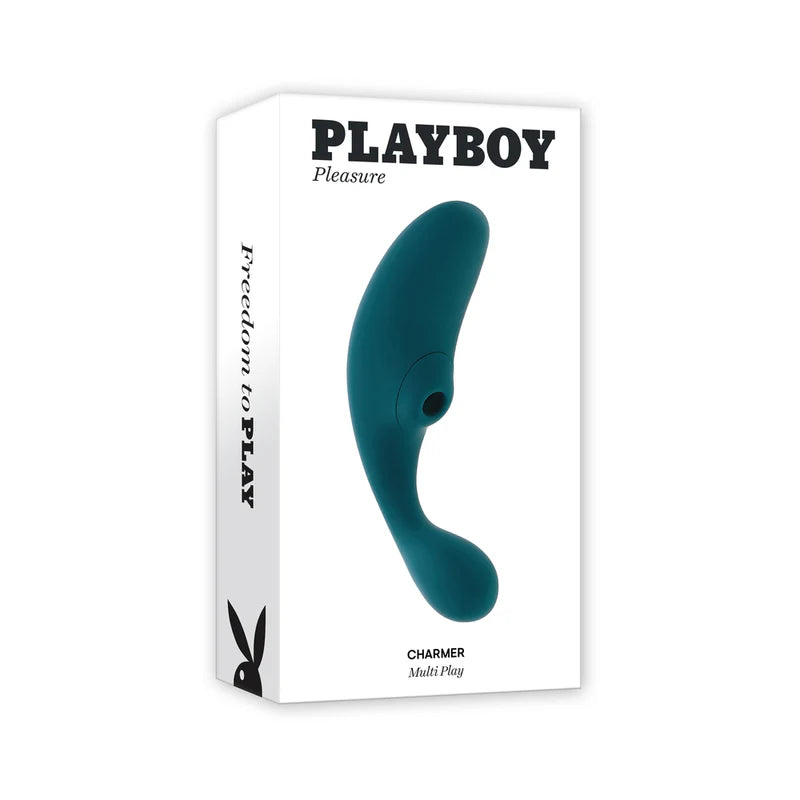 Playboy Charmer Rechargeable Silicone Dual Vibrator with Clitoral Stimulation
