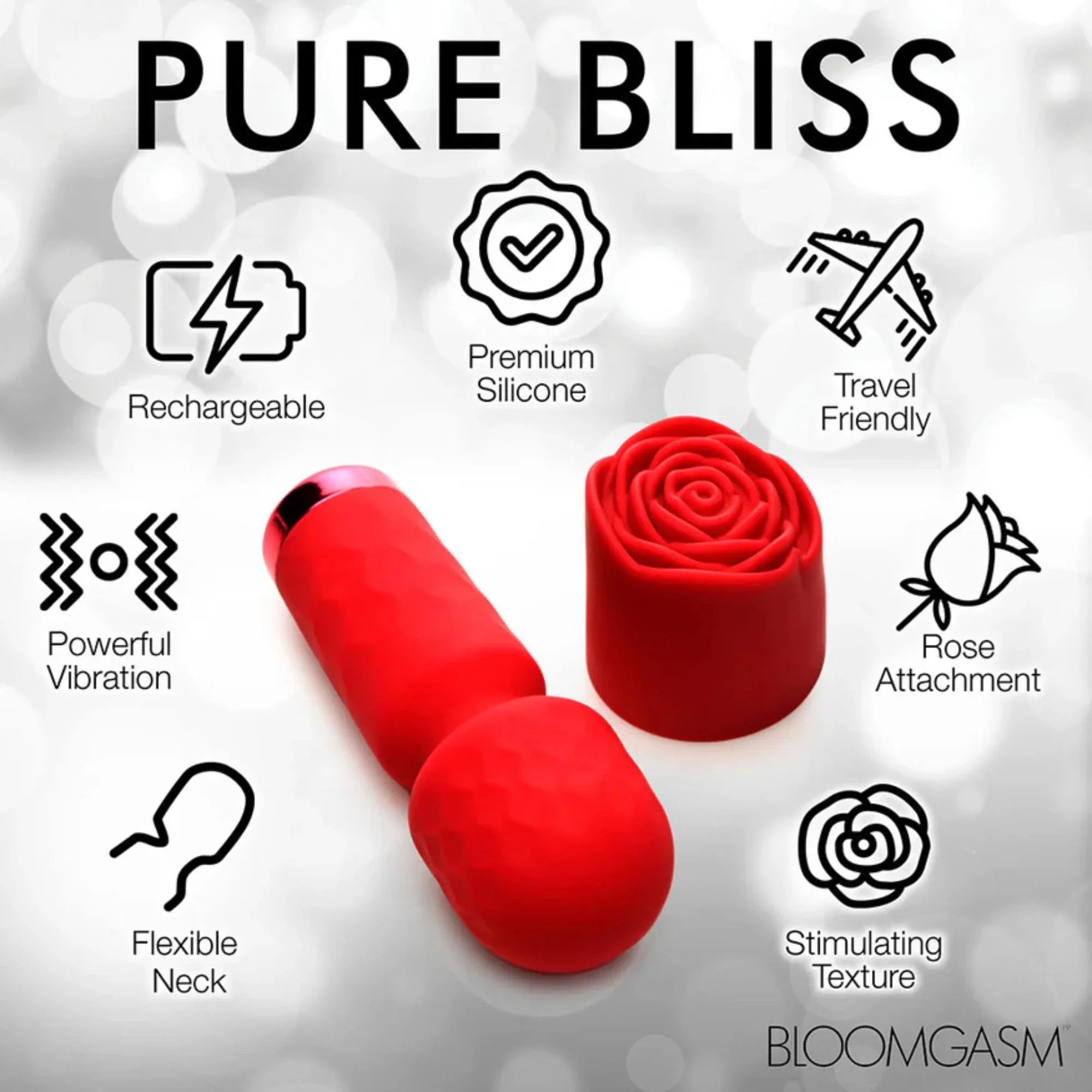 Bloomgasm Pleasure Rose-Petite Mini Silicone Rechargeable Rose Wand