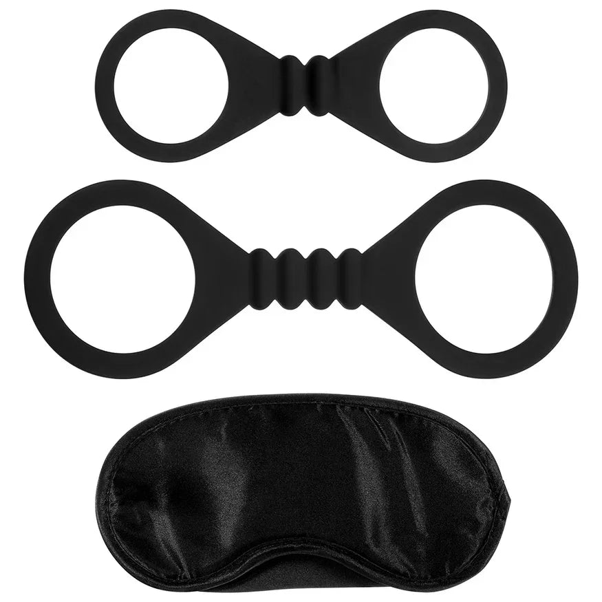 ME YOU US Bound to Please Blindfold, Silicone Wrist and Ankle Cuffs