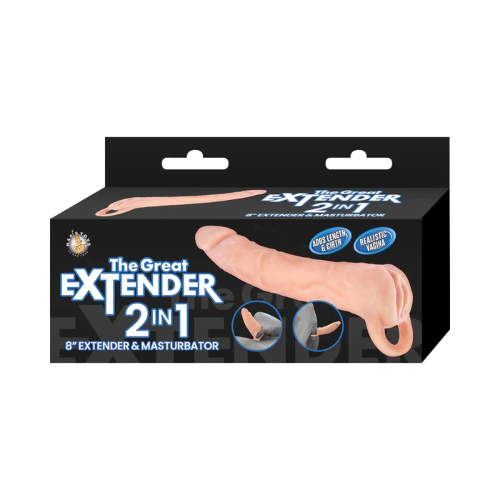 The Great Extender 2 In 1 Extender & Masturbator 8in