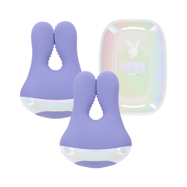 Playboy In A Pinch Vibrating Nipple Clamps – Rechargeable Remote Set