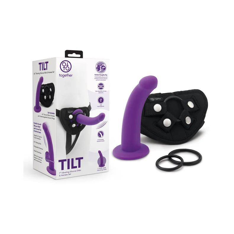 Together TILT Silicone Dildo & Harness Set 6.5in