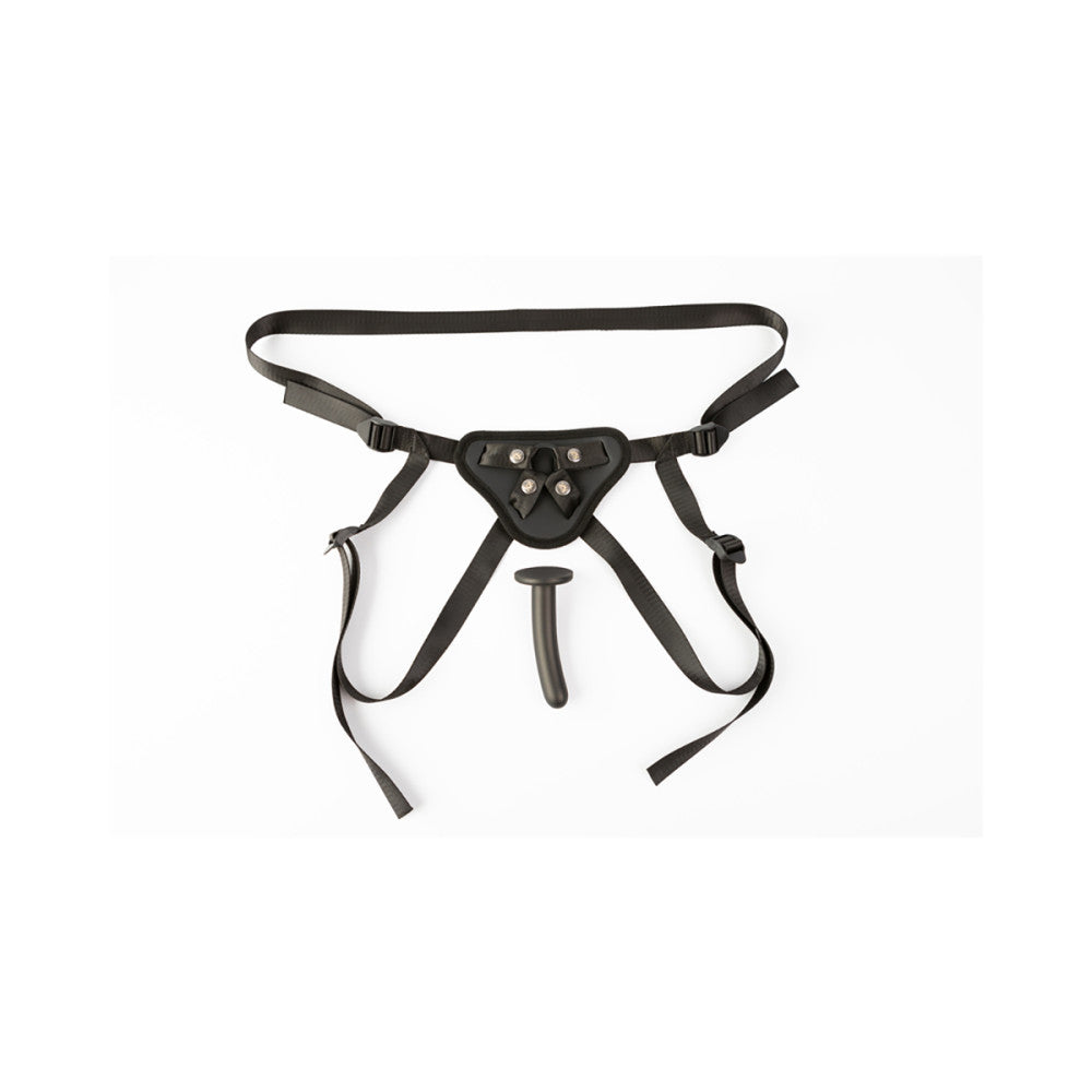 SEI MIO Perfectly Pegged Beginner Strap-On Harness Set – 5” Silicone Dildo Kit