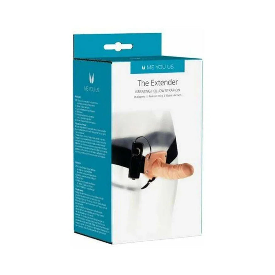 ME YOU US The Extender Hollow Vibrating Strap-On with Bullet and Wired Remote Control