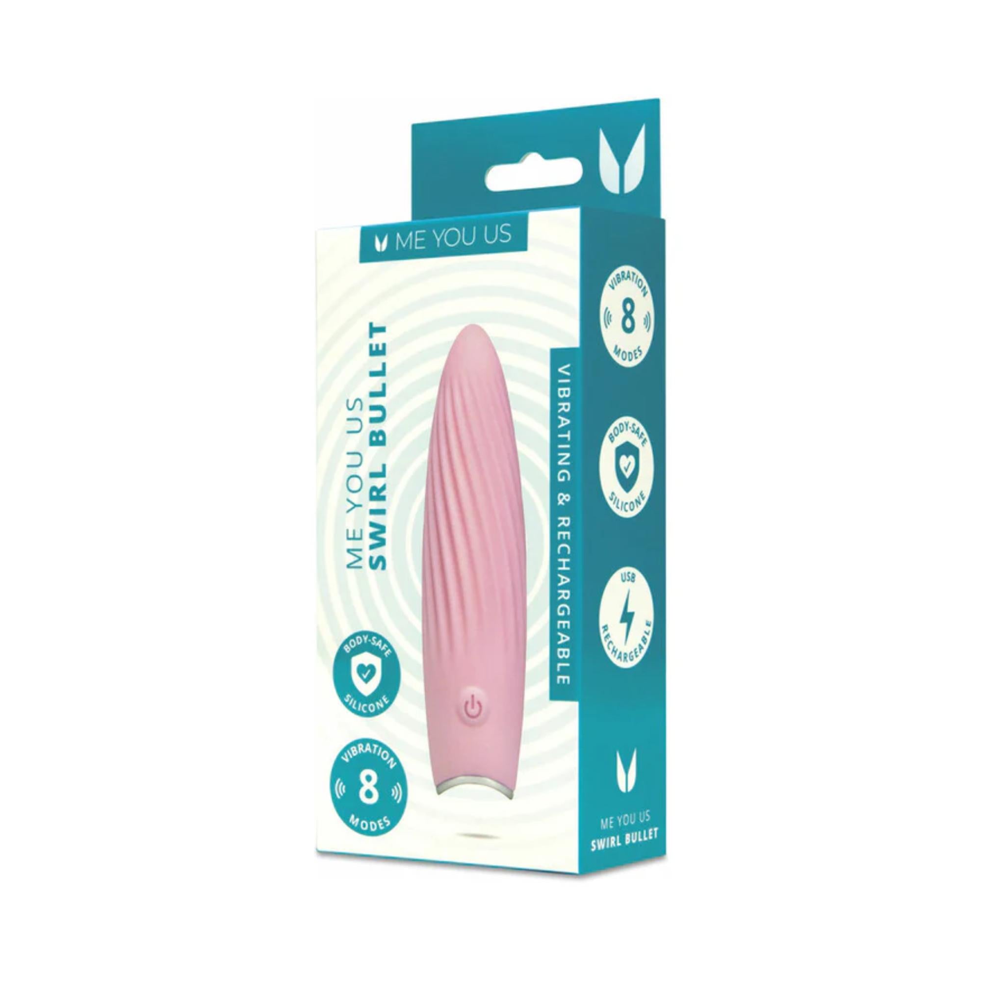Me You Us Swirl Bullet – Textured 4.5" Rechargeable Silicone Vibrator