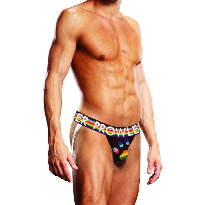 Prowler Black Oversized Paw Jock - Black/Rainbow