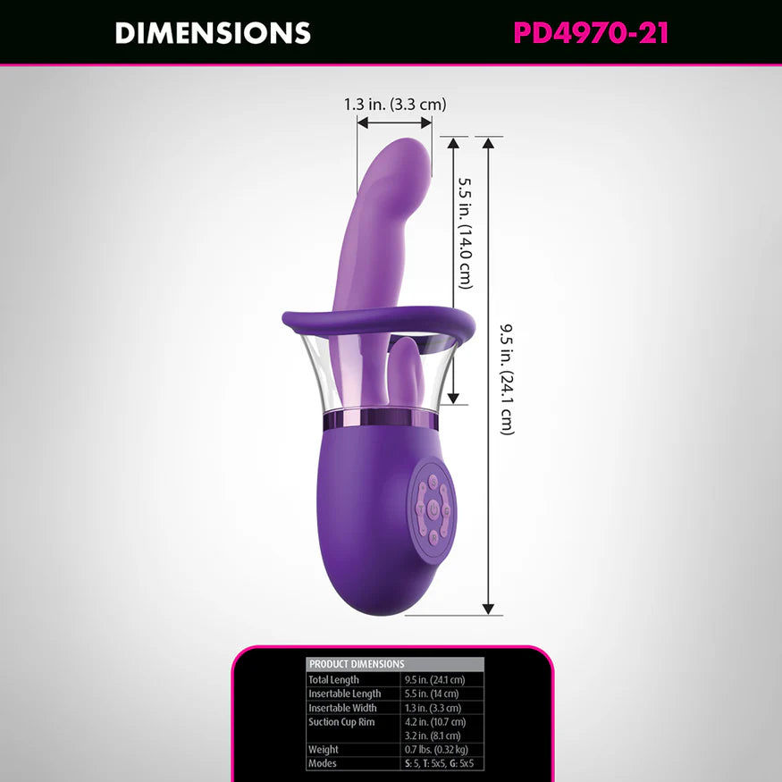 Fantasy for Her Ultimate Pleasure Pro Plus Rechargeable Vibrator with a Clitoral Stimulator