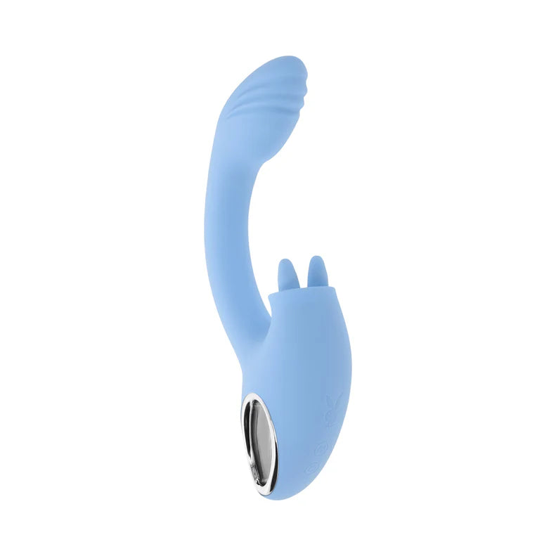 Playboy Sapphire Sky Rabbit Vibrator – Rechargeable Silicone Dual Stimulator