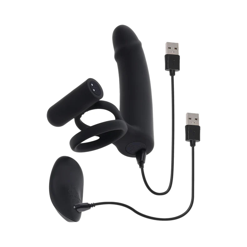 Gender X Full Swing Vibrating Dildo with Dual Ring – Remote Control Silicone