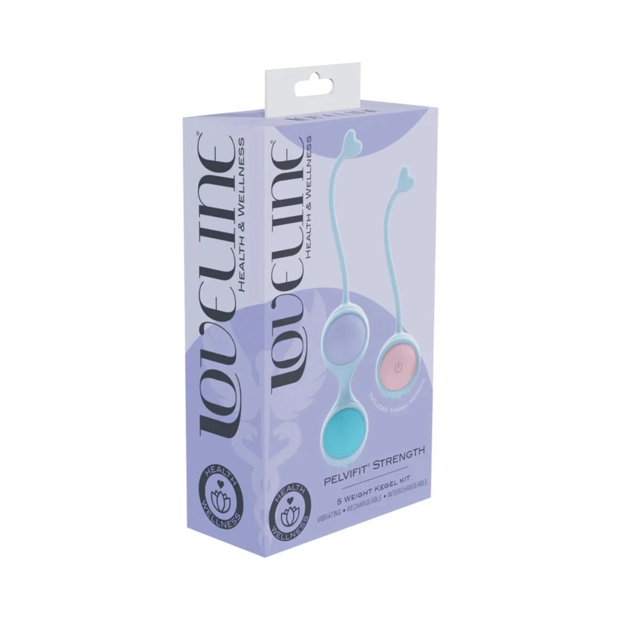 Loveline PelviFit 10 Function Vibrating Interchangeable Rechargeable Silicone Strength Weighted Kegel Kit (5 Piece)
