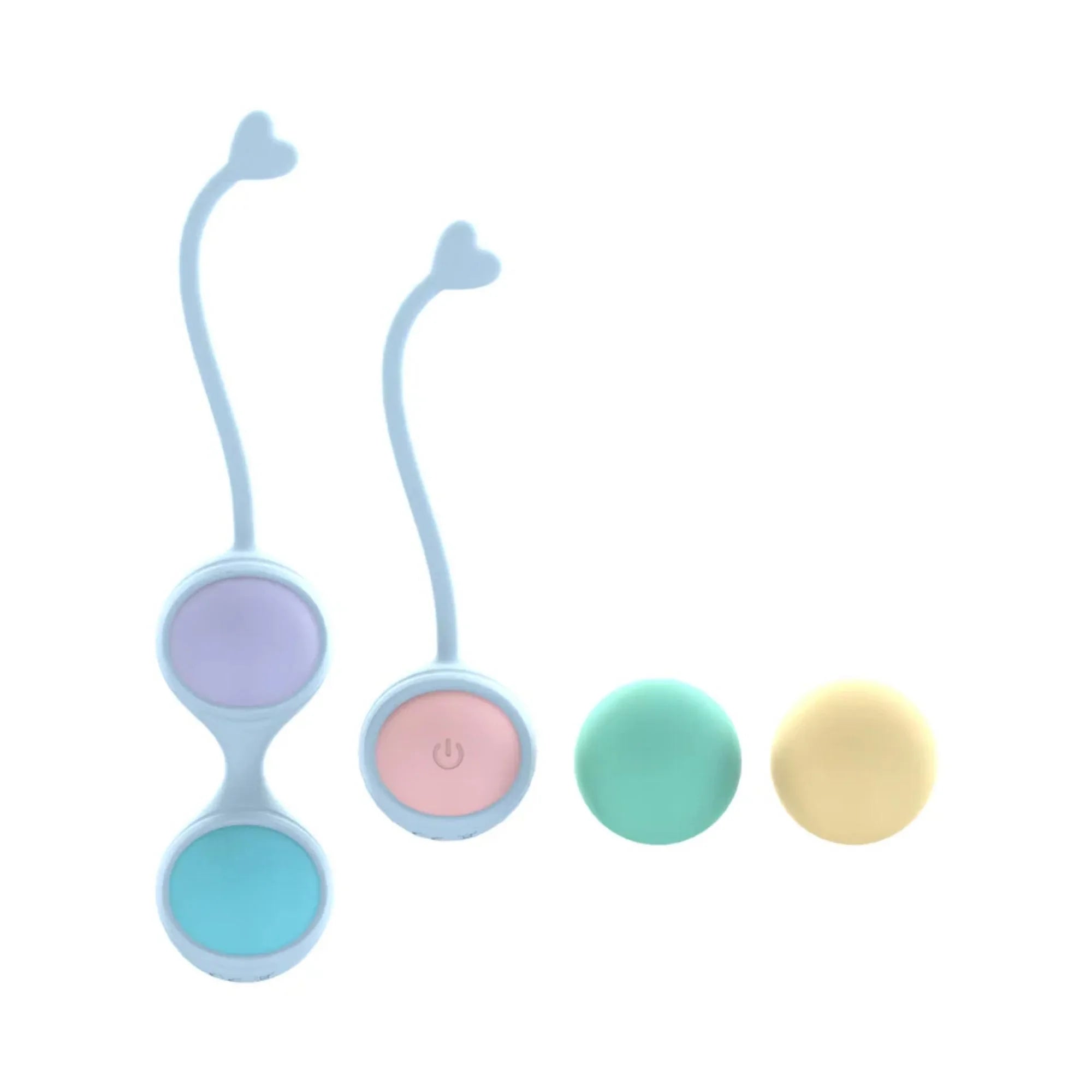 Loveline PelviFit 10 Function Vibrating Interchangeable Rechargeable Silicone Strength Weighted Kegel Kit (5 Piece)