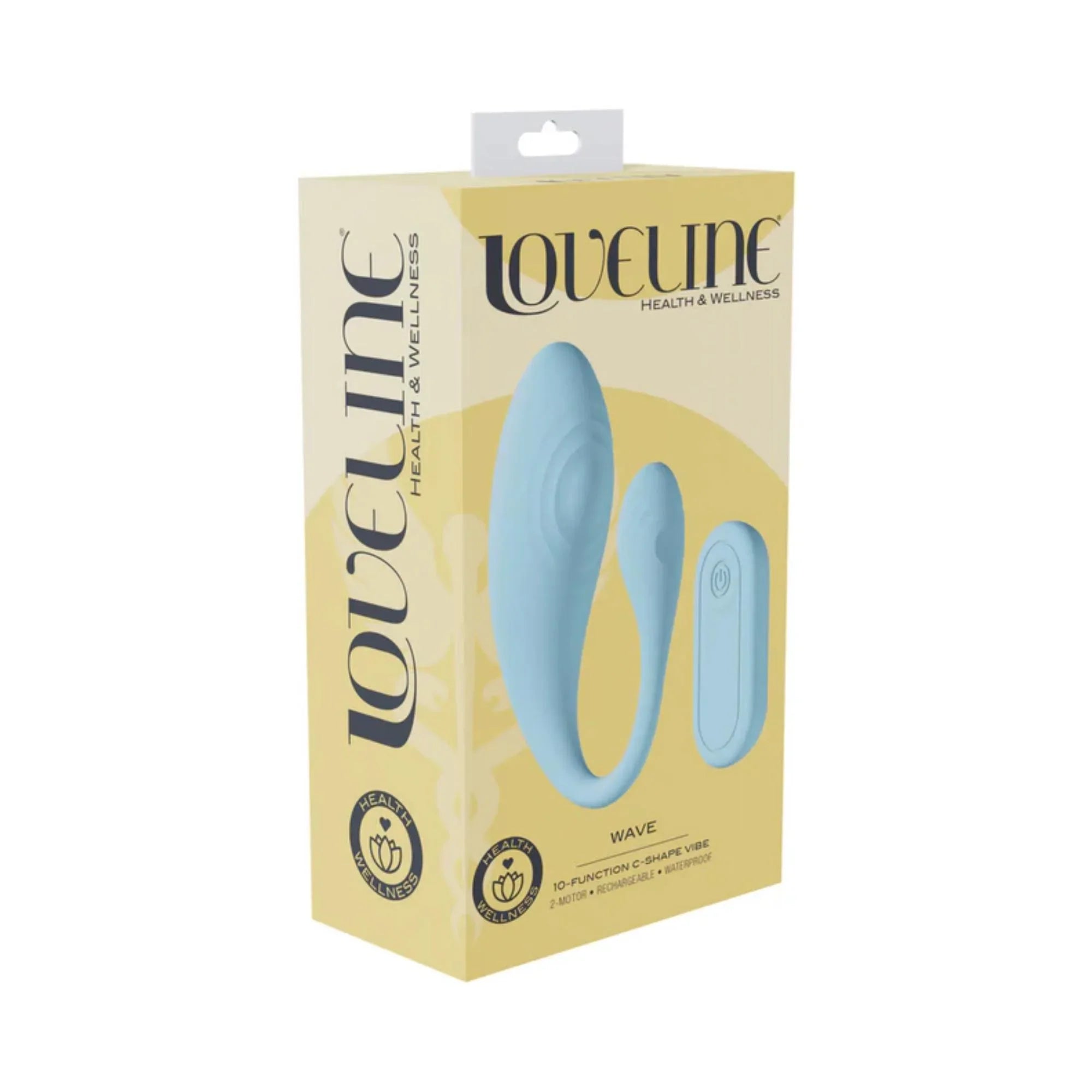 Loveline Wave C-Shape Vibe 10 Function Silicone Rechargeable Vibrator with Remote Control
