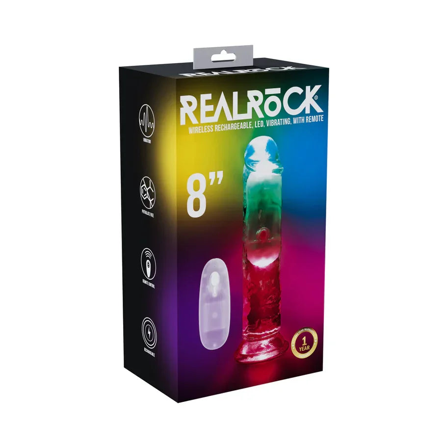 RealRock Rechargeable Dildo with Remote Control 8in