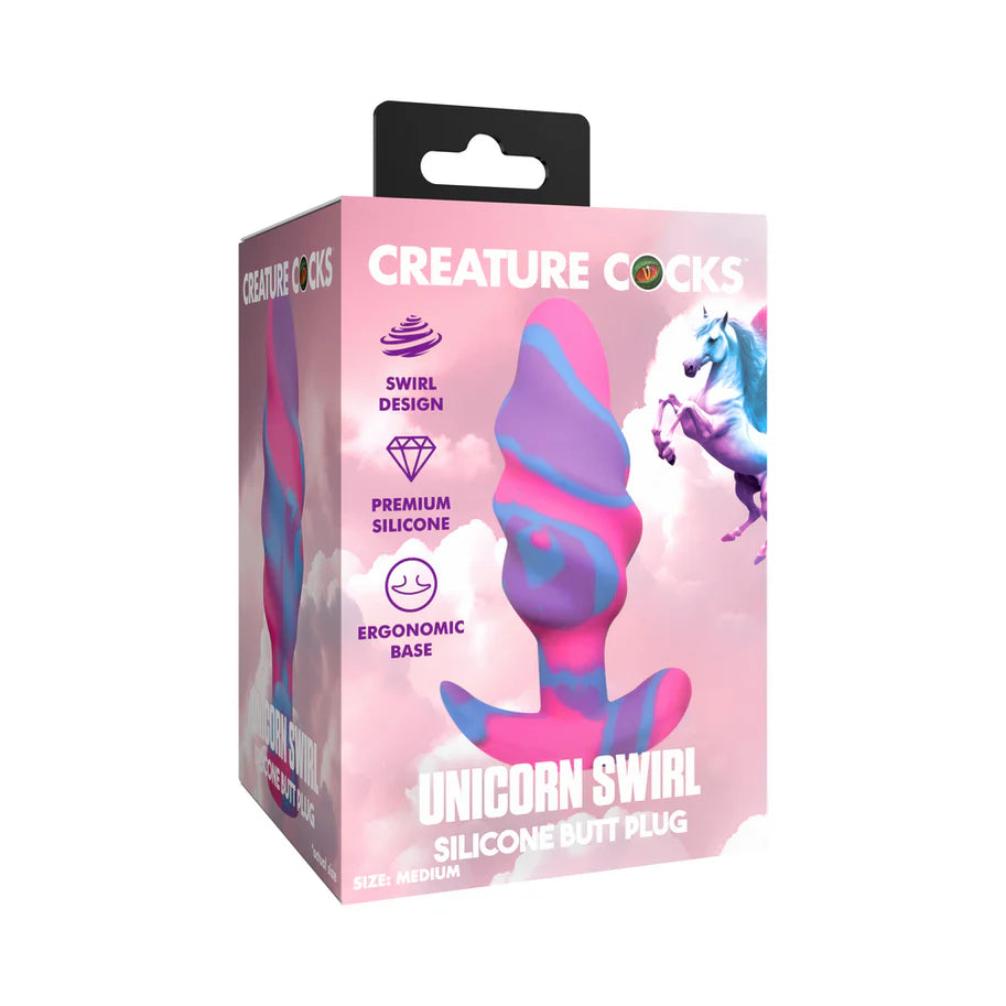 Creature Cocks Unicorn Swirl Silicone Butt Plug