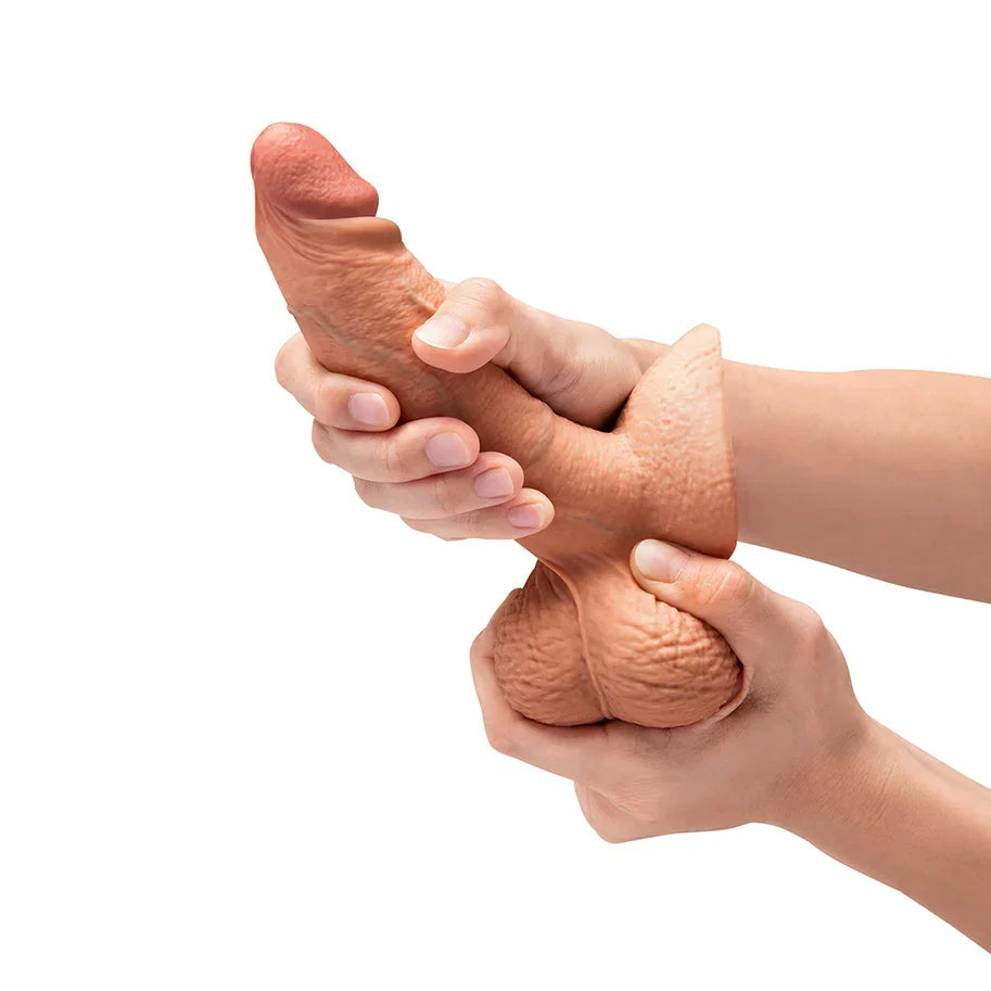 b-Vibe Slipskin Realistic Silicone Dildo 6 in. Girthy