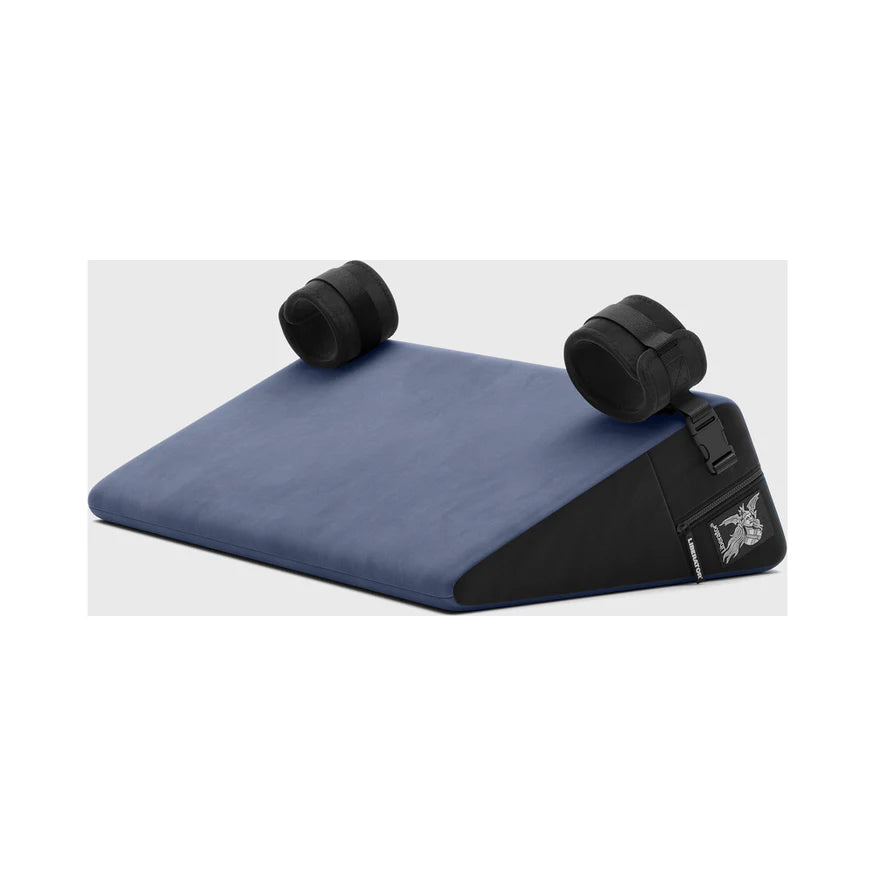 Liberator Black Label Wedge 24 in. Sex Position Pillow with Cuffs Décor Velvet