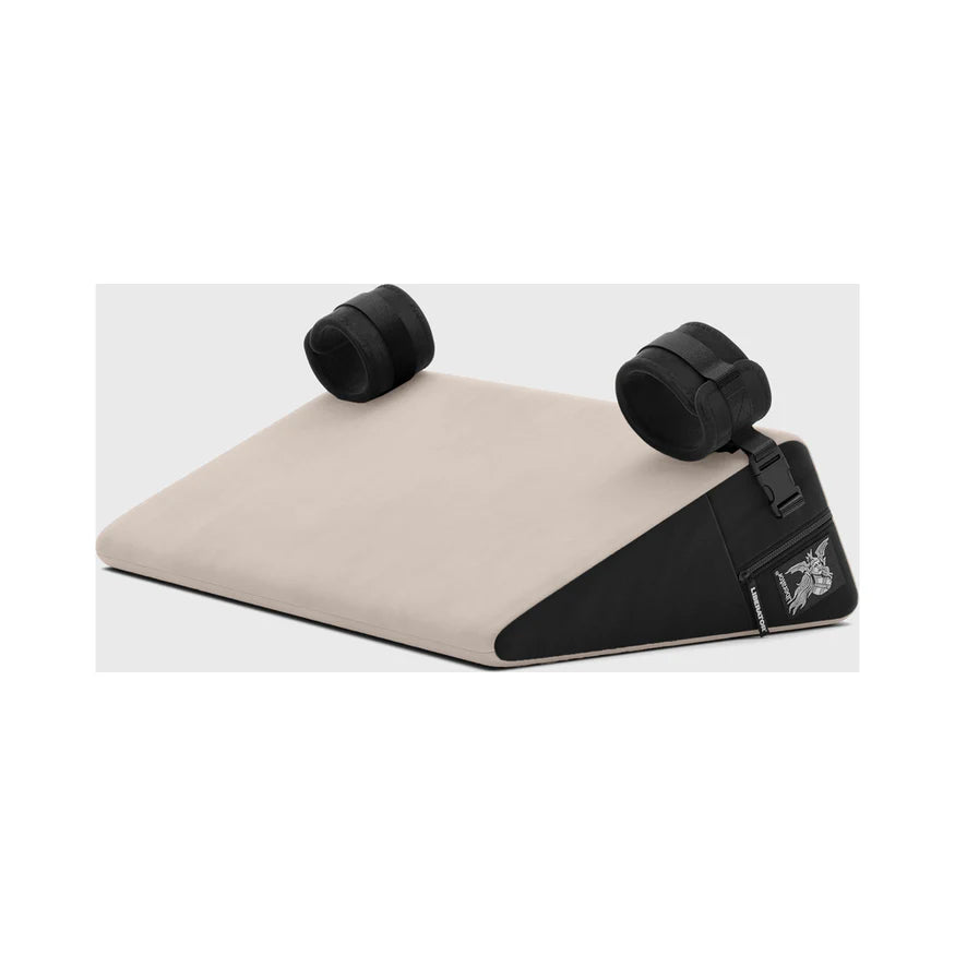 Liberator Black Label Wedge 24 in. Sex Position Pillow with Cuffs Décor Velvet