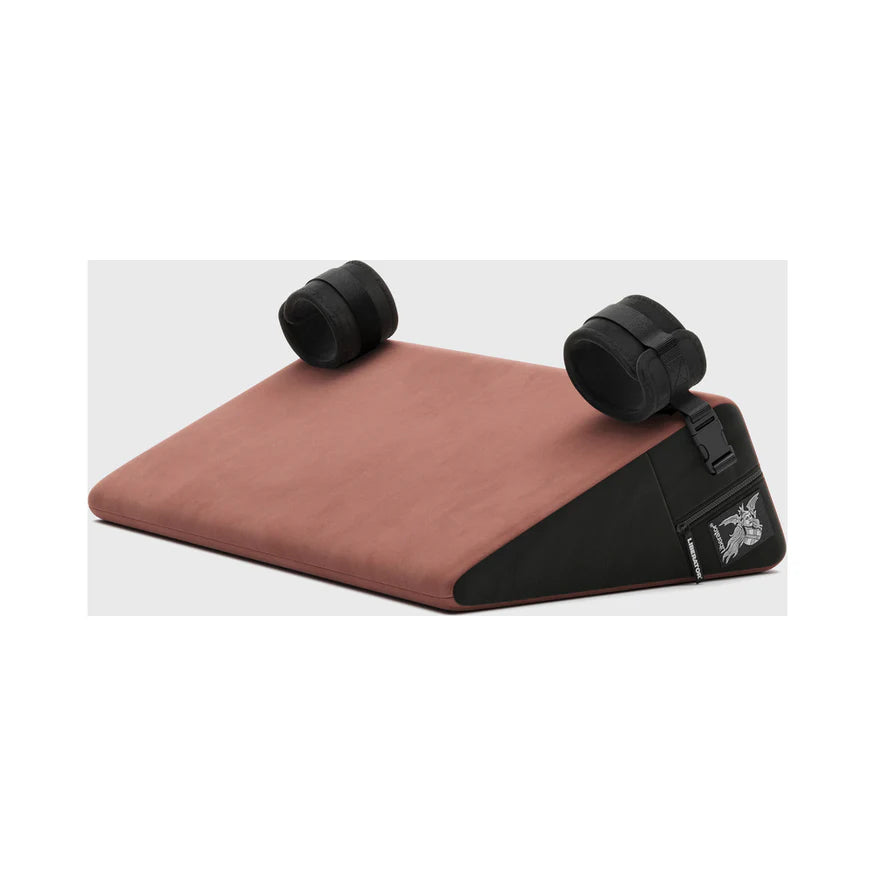 Liberator Black Label Wedge 24 in. Sex Position Pillow with Cuffs Décor Velvet