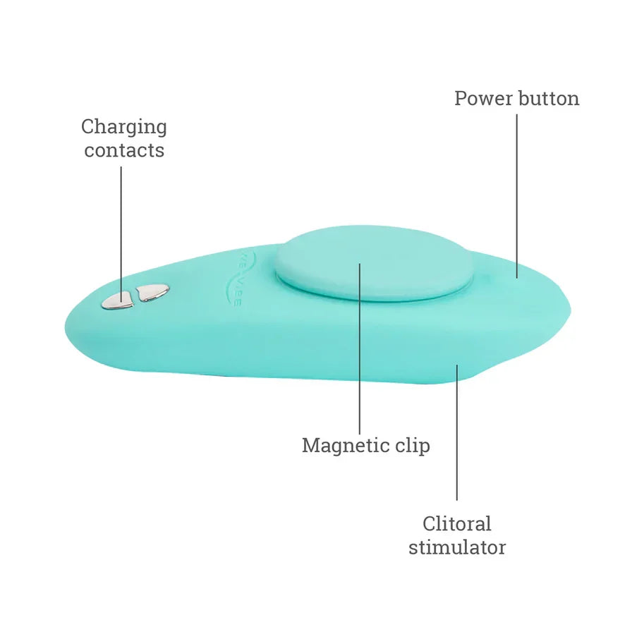 We-Vibe Moxie+ Wearable Rechargeable Silicone Panty Vibe Clitoral Stimulator with Remote Control