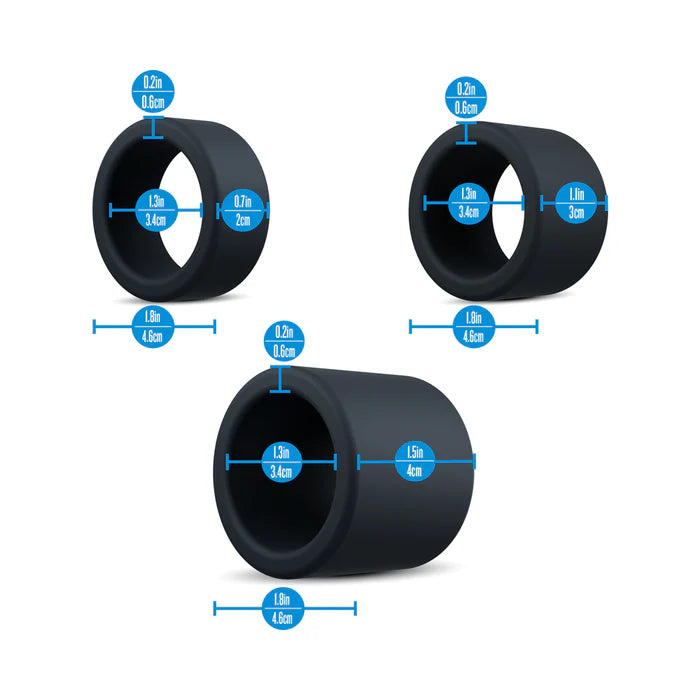 Performance Plus Accelerate Silicone Cock Ring Set (3 Piece)