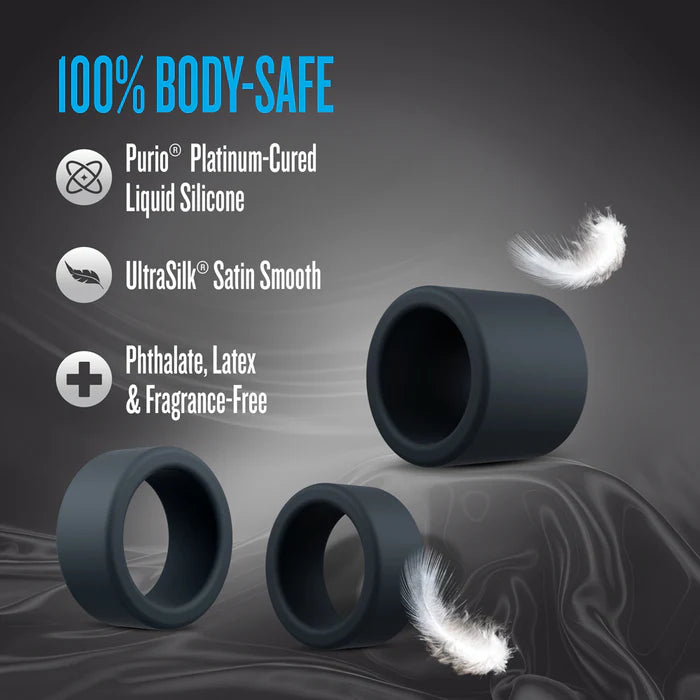 Performance Plus Accelerate Silicone Cock Ring Set (3 Piece)
