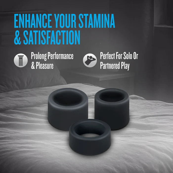 Performance Plus Accelerate Silicone Cock Ring Set (3 Piece)